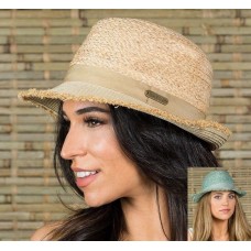 Mujer&apos;s summer Straw vacation travel wide brim Gambler Fedora Cowboy hats   eb-77718245